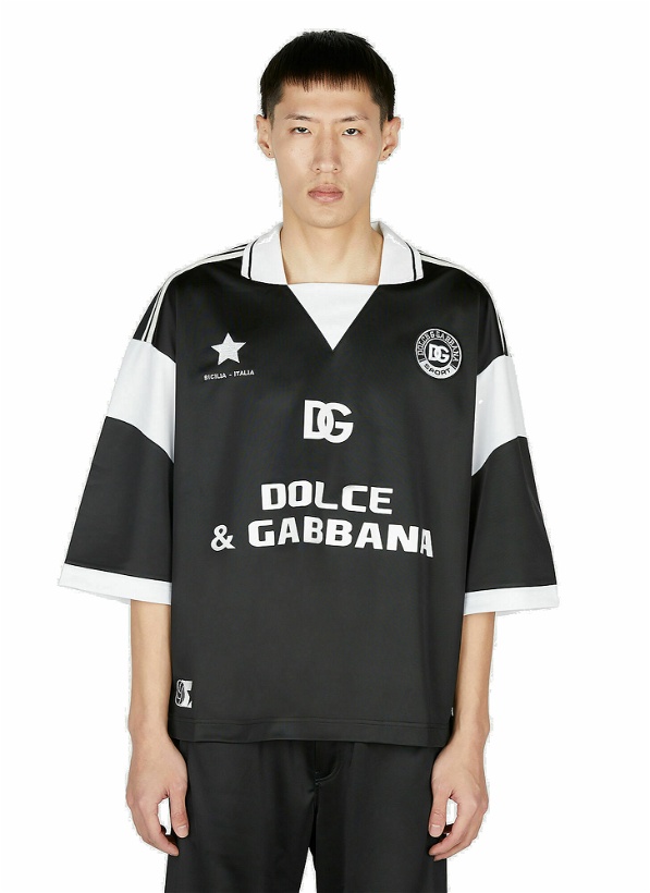 Photo: Dolce & Gabbana - Soccer Logo Polo Shirt in Black