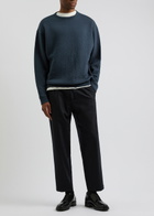 Ymc Fauss Cloqué Cotton Sweatshirt Navy