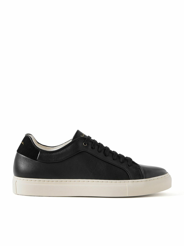 Photo: Paul Smith - Basso Lux Suede-Trimmed Leather Sneakers - Black