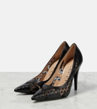 Gucci Python-effect leather pumps