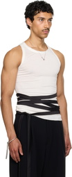 AARON ESH SSENSE Exclusive White Satin Tie Jersey Tank Top