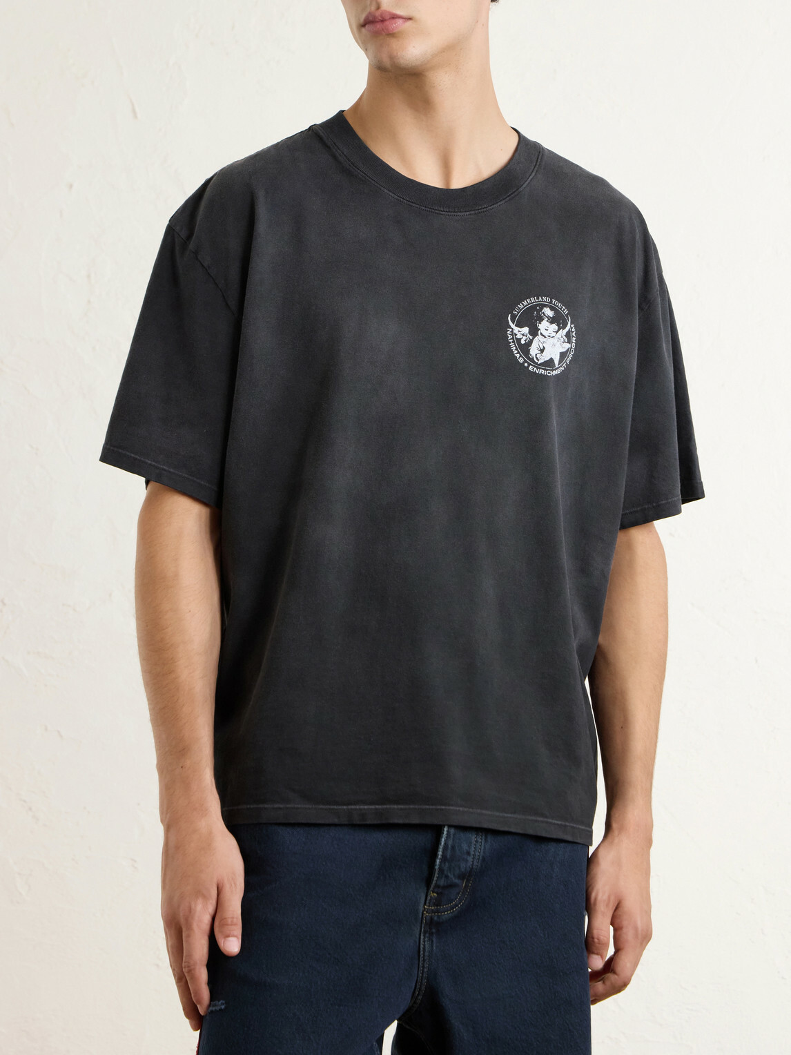 NAHMIAS - Youth Enrichment Program Printed Cotton-Jersey T-Shirt - Black