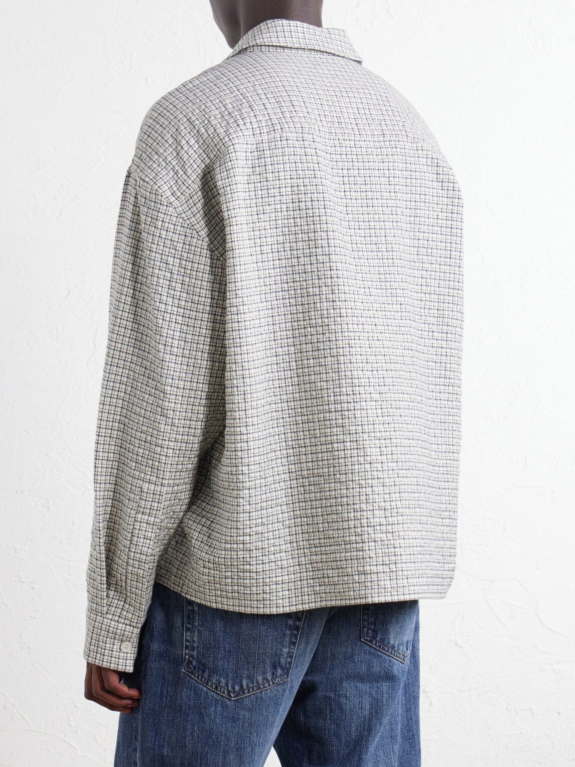 Studio Nicholson - Checked Cotton-Blend Shirt - Gray