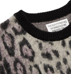 Wacko Maria - Jaguar-Jacquard Knitted Sweater - Purple