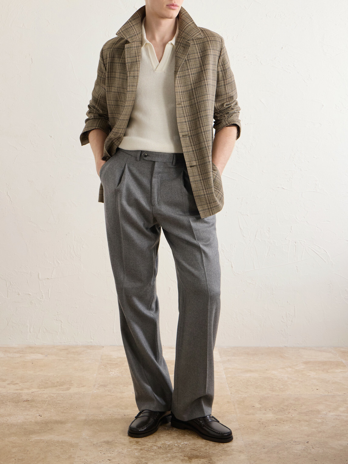 De Petrillo - Knitted Cotton Polo Shirt - Neutrals