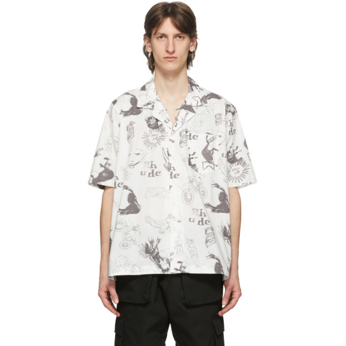 Photo: Rhude White and Black Doodle Shirt