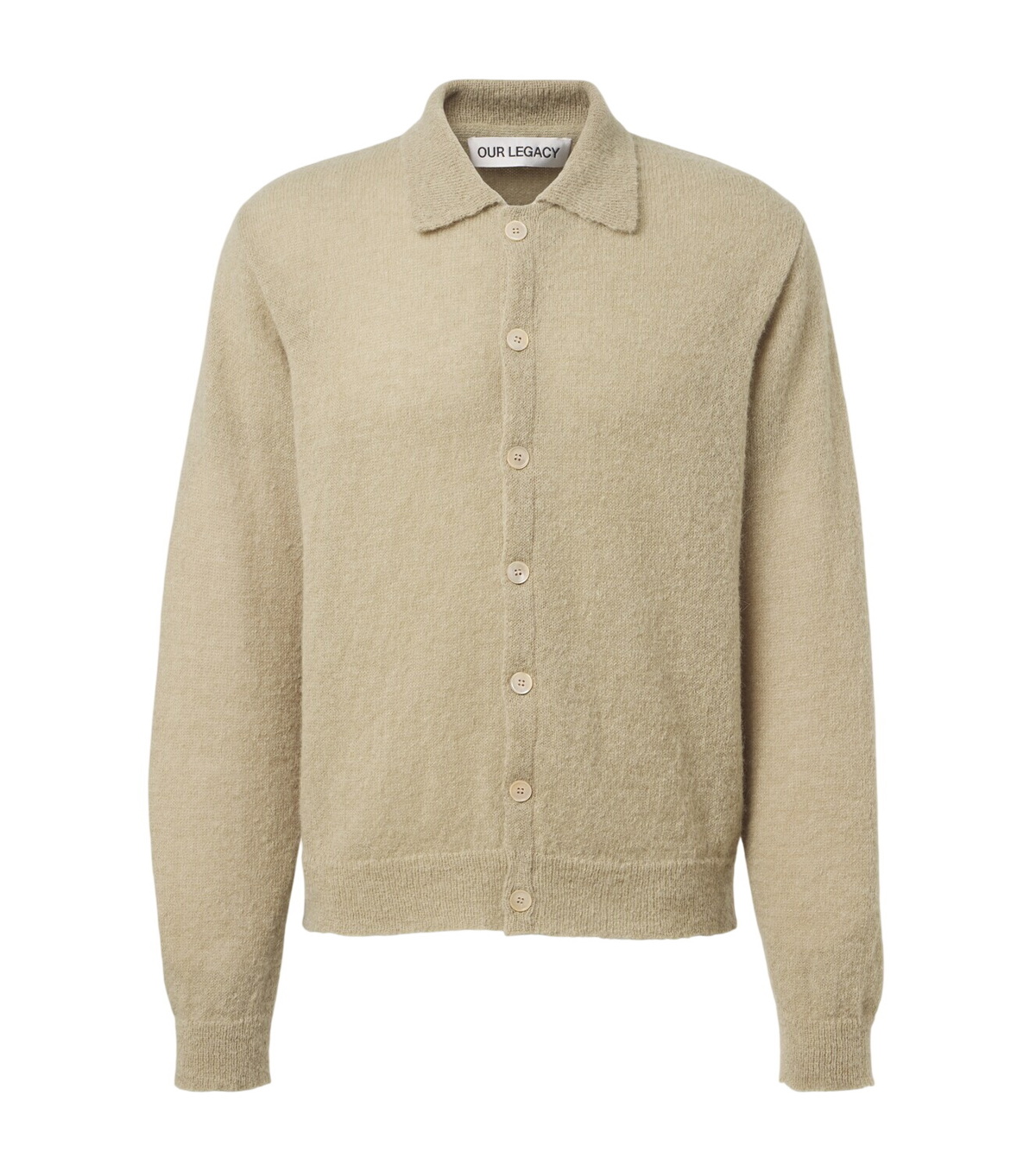 Our Legacy Men's Tumble Wool Cardigan in Fresh Moss Tumble Wool