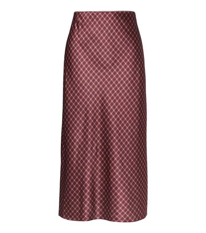 Photo: Vince Plaid satin midi skirt