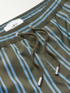 Mr P. - Straight-Leg Mid-Length Striped Swim Shorts - Green