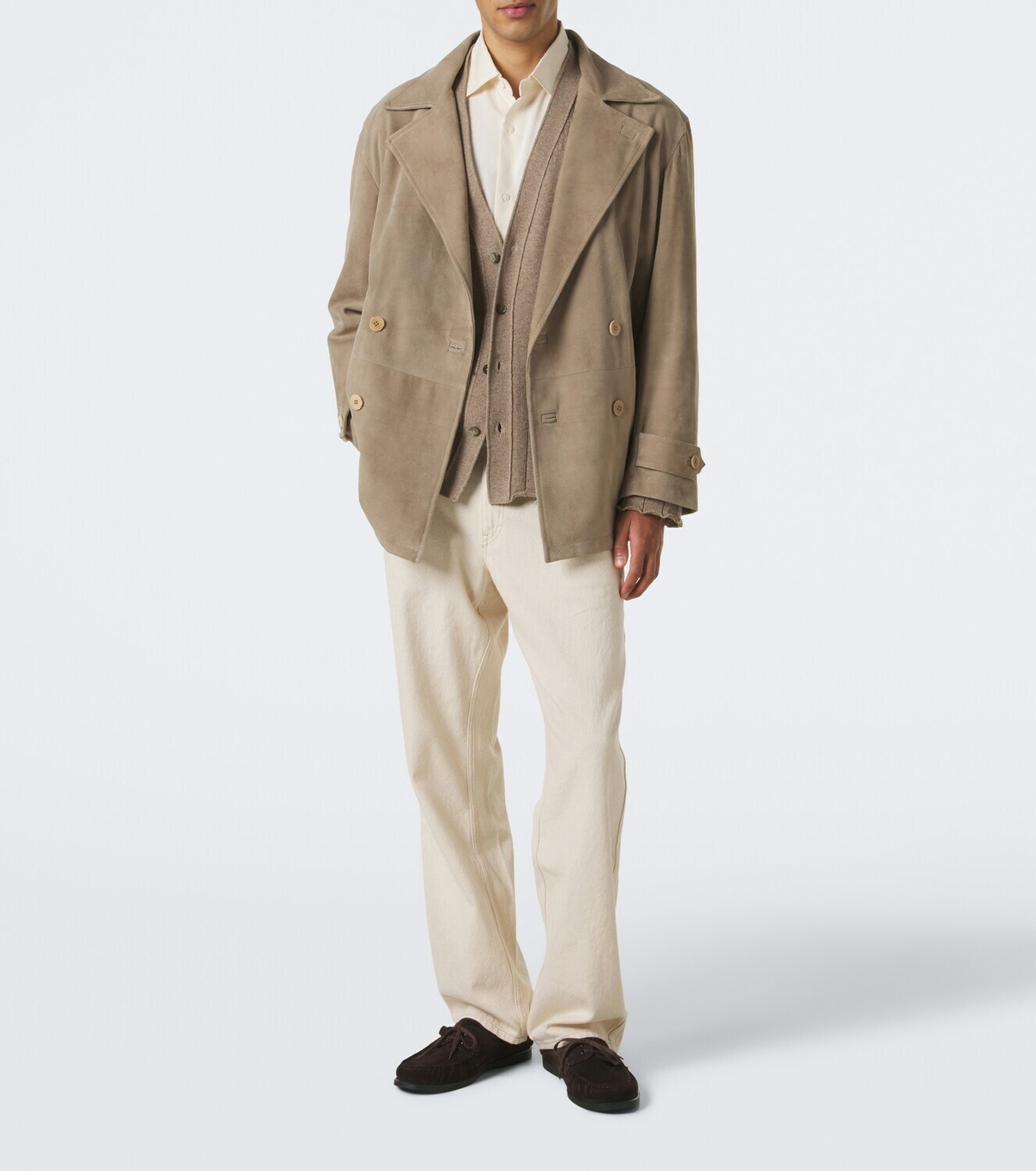 Stòffa Double-breasted suede jacket
