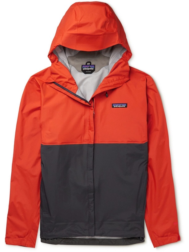Photo: Patagonia - Torrentshell 3L Recycled H2No Performance Standard Ripstop Hooded Jacket - Orange