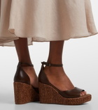 Brunello Cucinelli Monili leather espadrille wedges