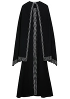 Rabanne Embellished Cape-effect Crepe Maxi Dress Black