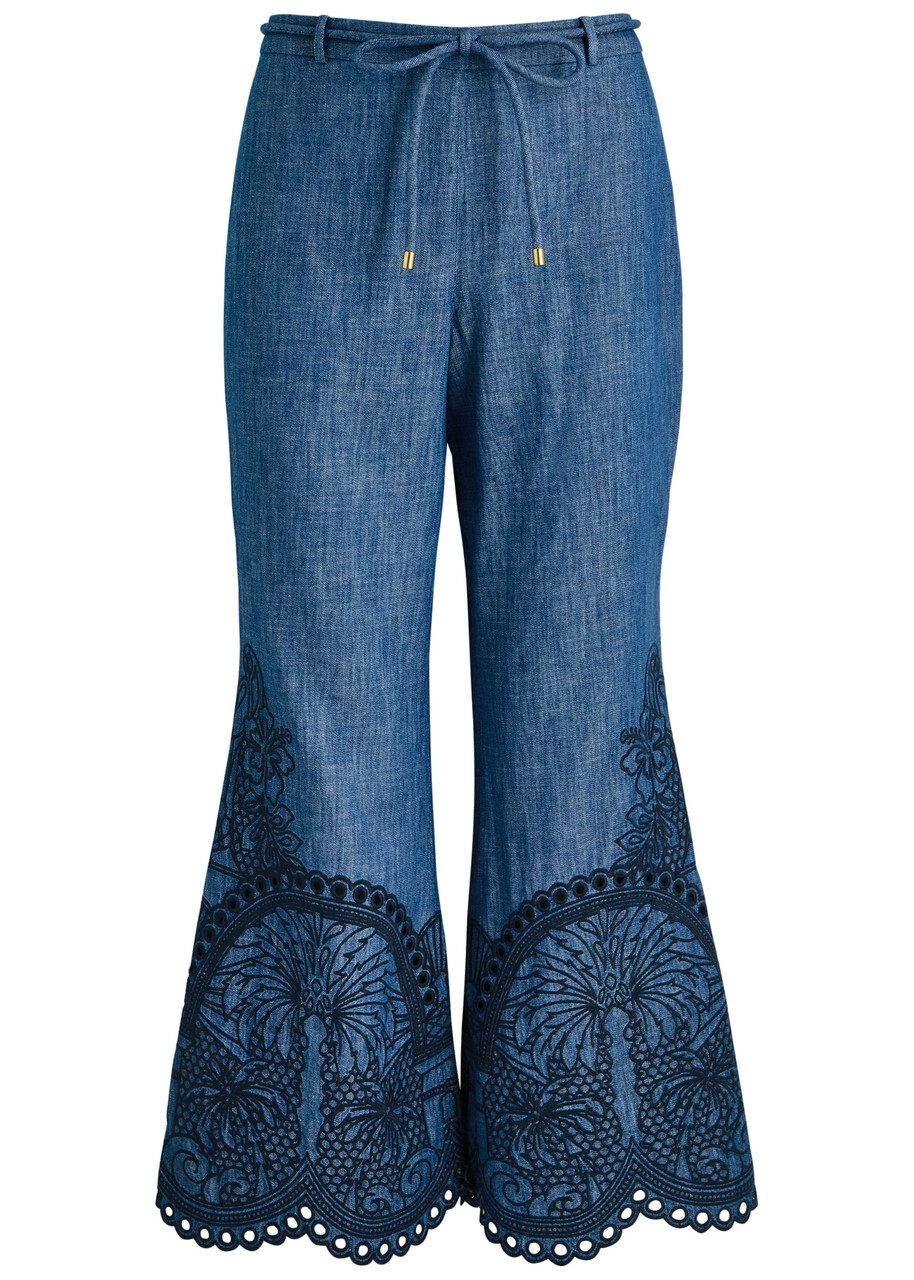 Zimmermann Illustration Wide-leg Jeans Navy Zimmermann