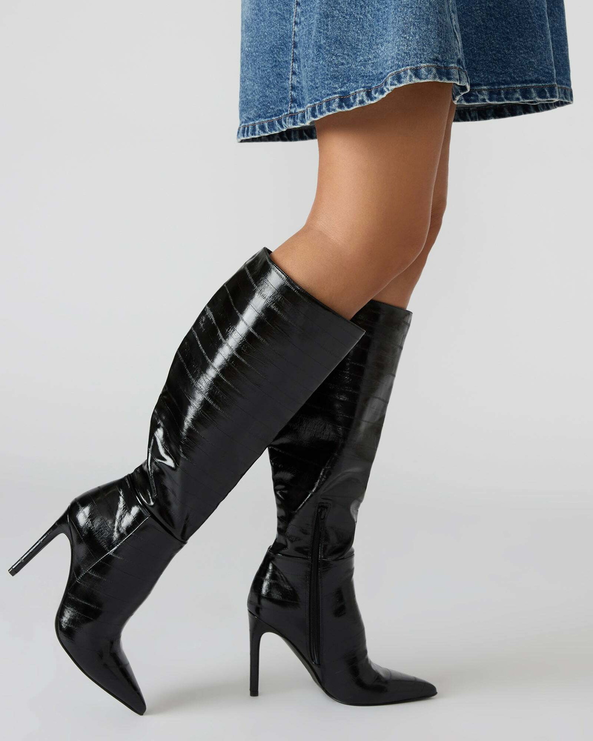 Steve Madden Nitro Boots in Black Exotic