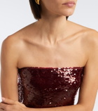 Là Fuori Sequined bustier gown