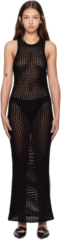 Photo: St. Agni Black Cotton Crochet Maxi Dress