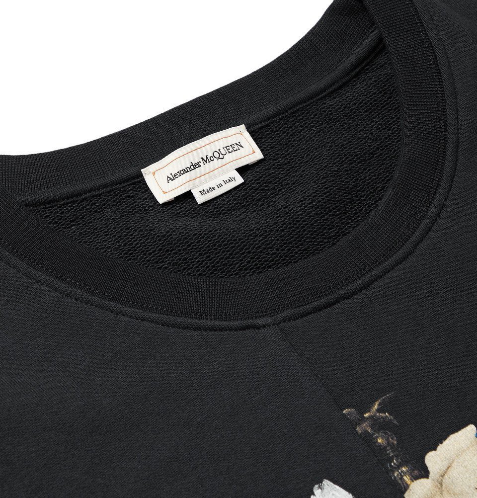 Alexander McQueen - Printed Loopback Cotton-Jersey Sweatshirt ...