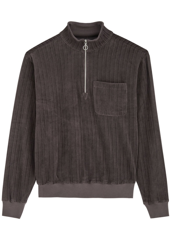 Photo: Oliver Spencer Half-zip Corduroy Sweatshirt Purple