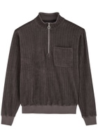 Oliver Spencer Half-zip Corduroy Sweatshirt Purple