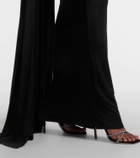 The New Arrivals Ilkyaz Ozel Cutout caped halterneck gown