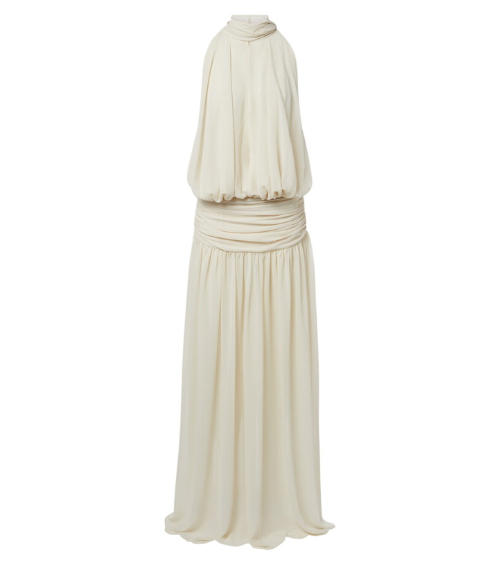 Photo: De La Vali Cruz draped chiffon maxi dress