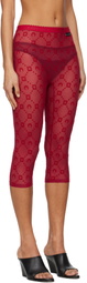 Marine Serre Red Moonogram Mesh Flock Capri Leggings