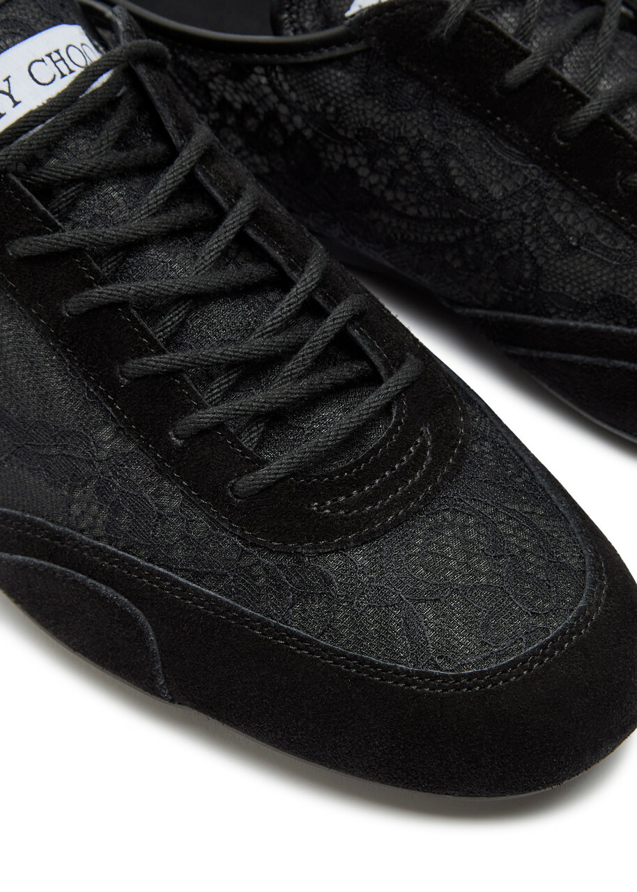 Jimmy Choo Sunny Panelled Lace Sneakers Black