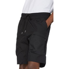 John Elliott Black High Shrunk Nylon Cargo Shorts