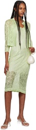 Simone Rocha Green Floral Midi Dress
