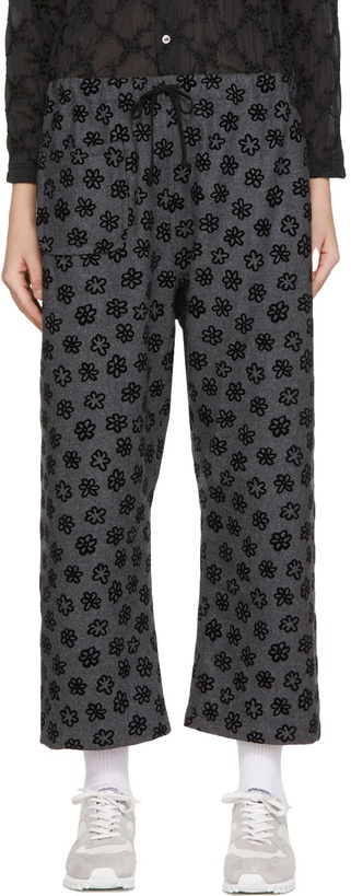 Photo: Tricot Comme des Garçons Grey Flower Flock Trousers