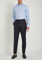 Eton Houndstooth Cotton-twill Shirt Light Blue