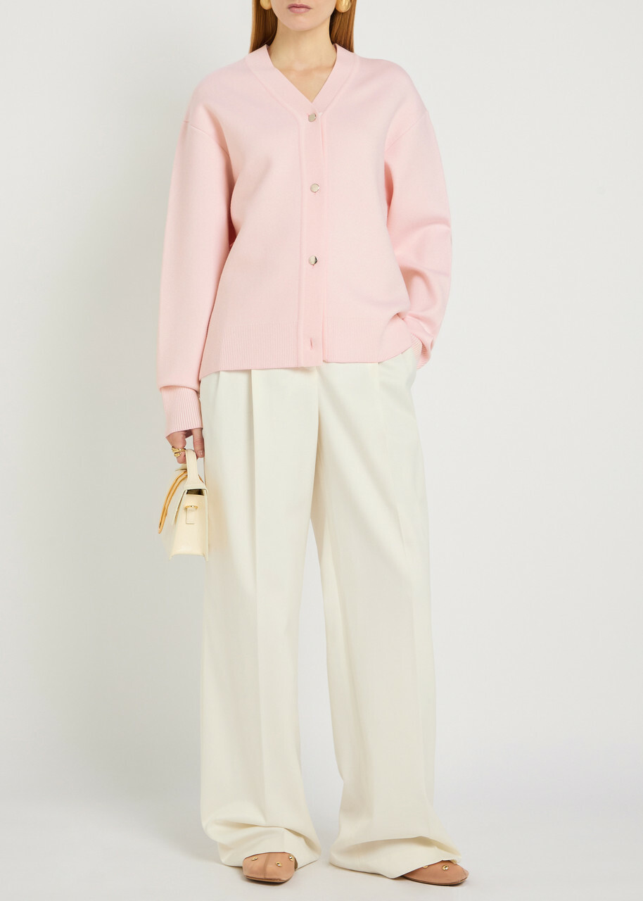 Jacquemus Le Cardigan Doppio Merino Wool-blend Cardigan Light Pink