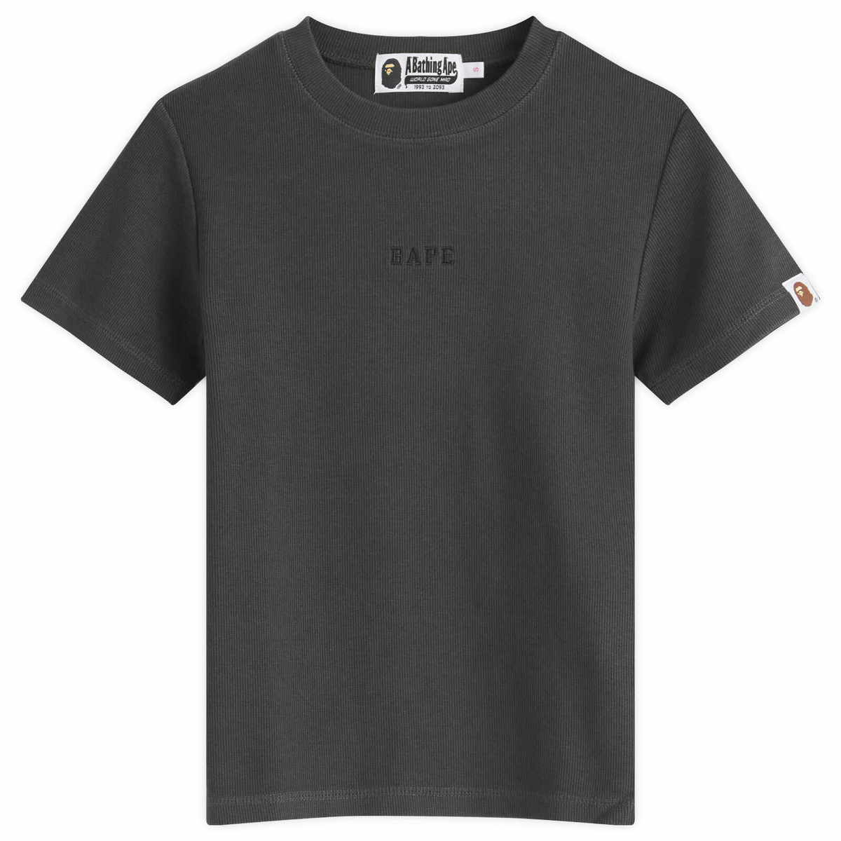 A Bathing Ape Women's Pigment Dyed Rib T-Shirt in Black