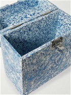 Space Available - Webbing-Trimmed Marble-Effect Recycled Plastic Record Box