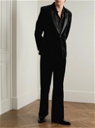 Nili Lotan - Orbison Slim-Fit Silk Satin-Trimmed Cotton-Blend Velvet Suit Jacket - Black