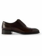 TOM FORD - Elkan Burnished-Leather Oxford Shoes - Brown