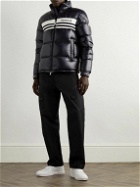 Moncler - Skarsting Quilted Shell and Logo-Embroidered Jacquard-Knit Down Jacket - Blue