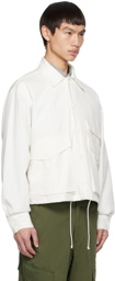 Uniform Bridge White Spread Collar Jacket