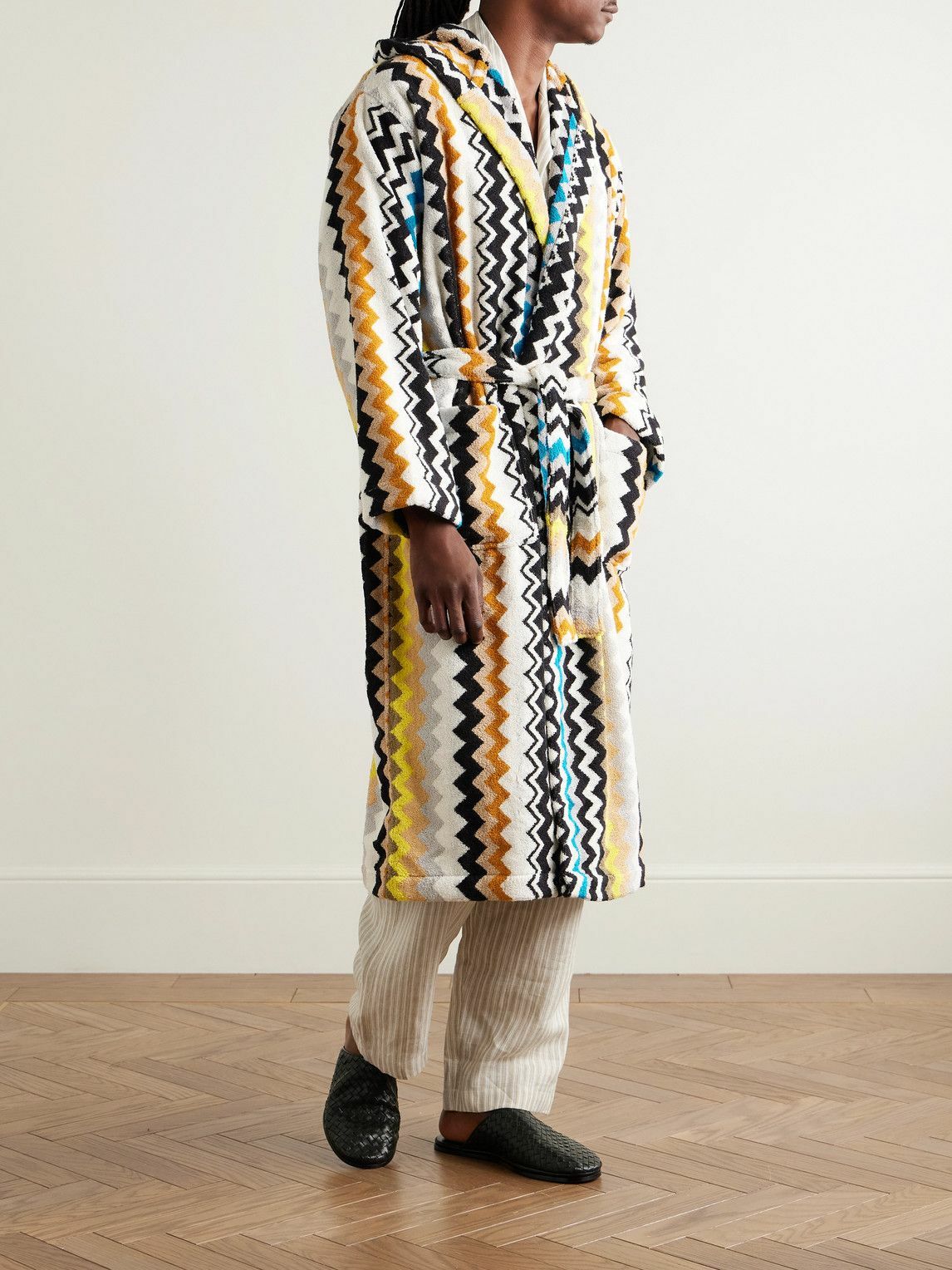 Missoni Home - Curt Striped Cotton-Terry Jacquard Hooded Robe - Multi