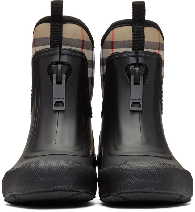 Burberry Black Beige Flinton Rain Boots Burberry