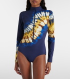 Alémais Martine draped printed rashguard top