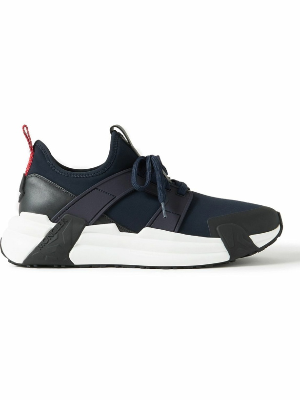 Photo: Moncler - Lunarove Rubber and Leather-Trimmed Neoprene Sneakers - Blue