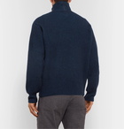 Maison Kitsuné - Ribbed Mélange Lambswool Rollneck Sweater - Blue