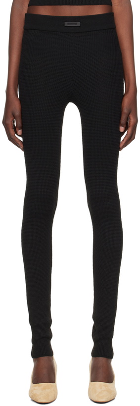 Photo: Fear of God ESSENTIALS Black Waffle Leggings