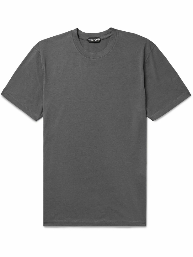 Photo: TOM FORD - Lyocell and Cotton-Blend Jersey T-Shirt - Gray