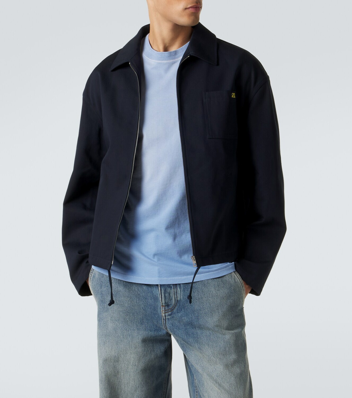 Loewe Logo embroidered cotton jacket