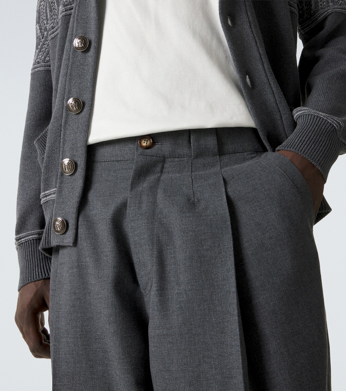 Brunello Cucinelli Wool, cotton and silk tapered pants Brunello