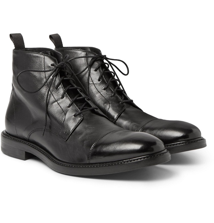 Photo: Paul Smith - Jarman Cap-Toe Leather Boots - Black