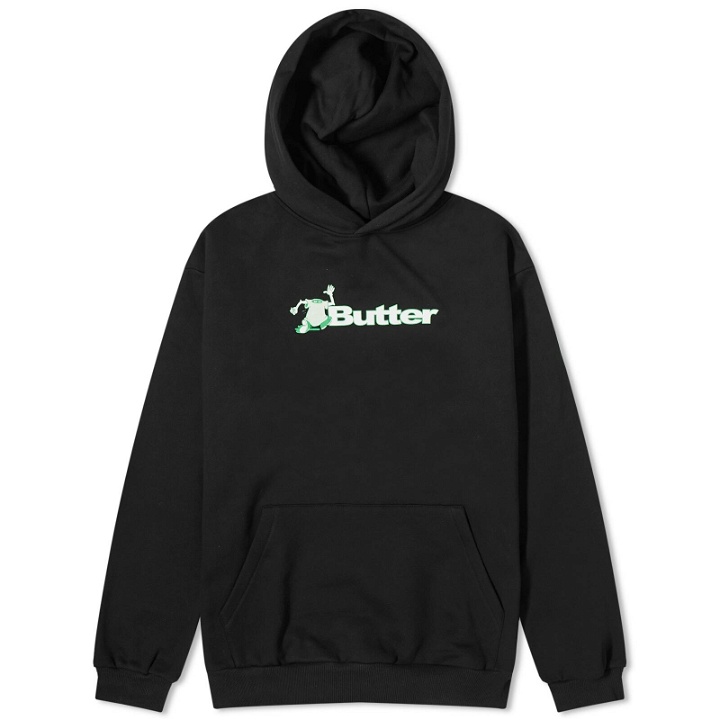Photo: Butter Goods Men's T-Shirt Logo Hoodie in Black